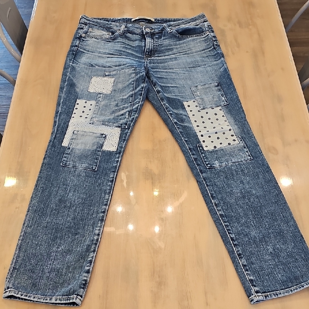 Big Star Women's Blue Skinny Jeans with Patchwork